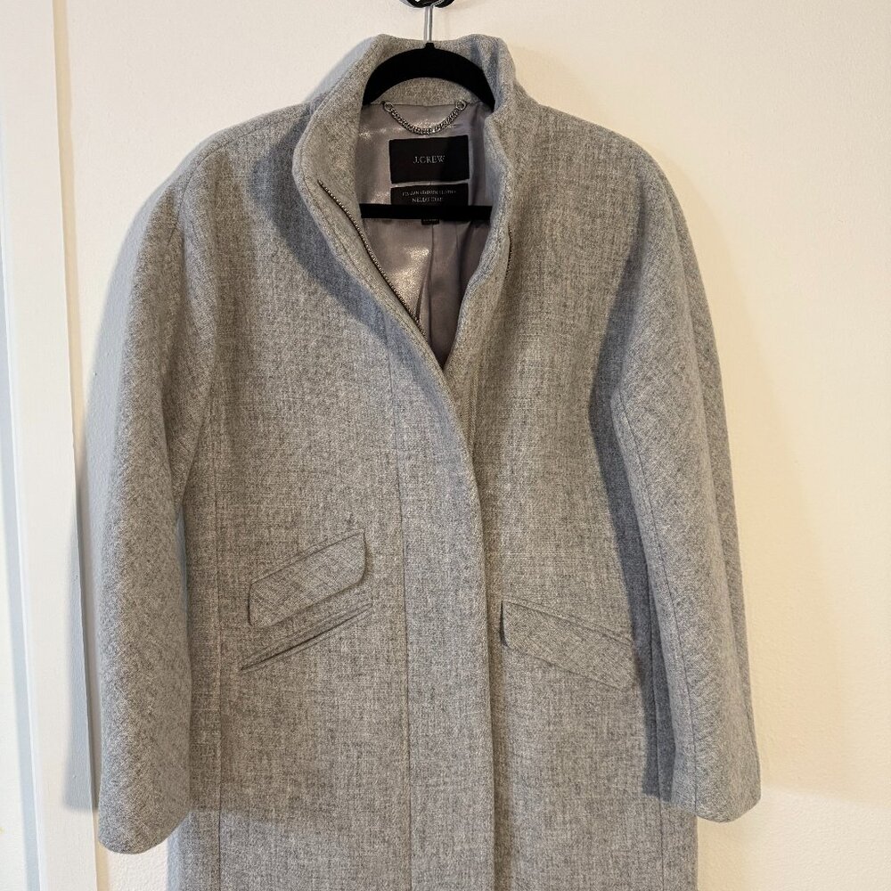 J. Crew - Cocoon Coat Italian Stadium-Cloth Wool - Heather Gray - LIKE NEW